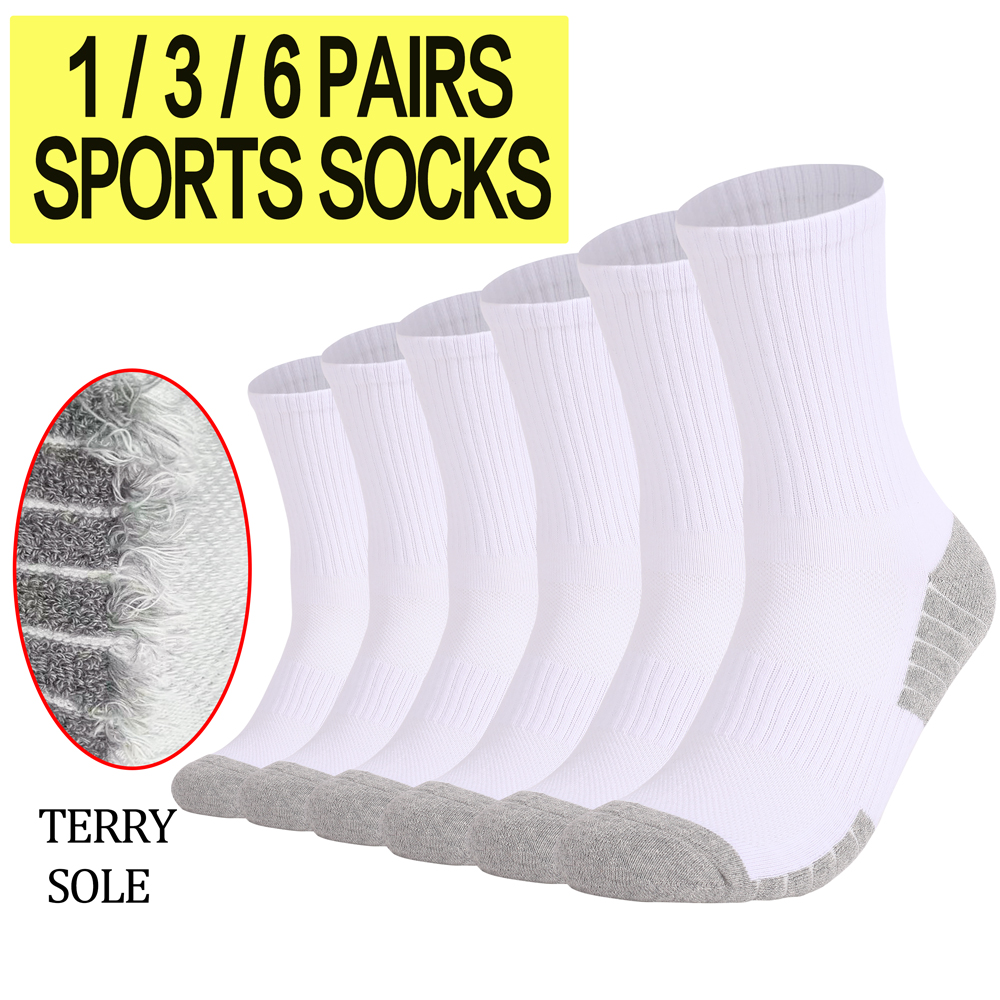 Athletic Sock Cushion - 1/3/6 pares grossos homens mulheres caminhadas